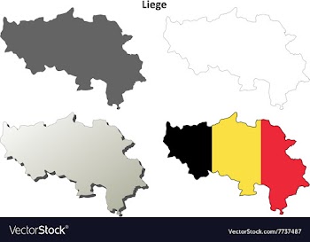 Liege outline map set - Belgian version vector image
