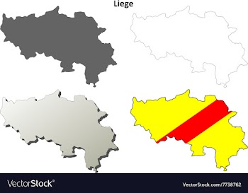 Liege outline map set - Walloon version vector image