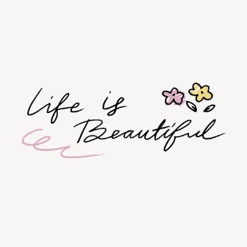Life is beautiful cute typography | Free PSD - rawpixel