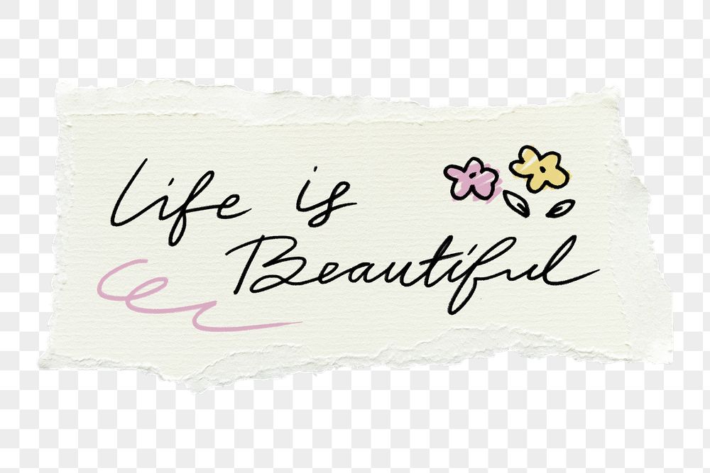 Life is beautiful png sticker, | Free PNG - rawpixel