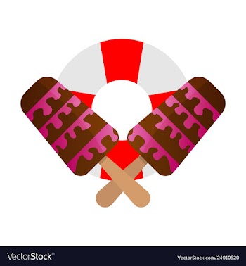 Lifebuoy icon with icecream vector image