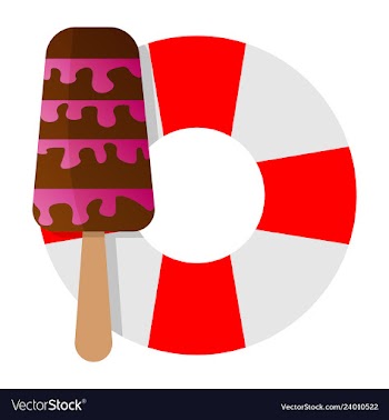 Lifebuoy icon with icecream vector image