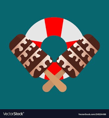 Lifebuoy icon with icecream vector image