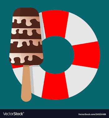 Lifebuoy icon with icecream vector image