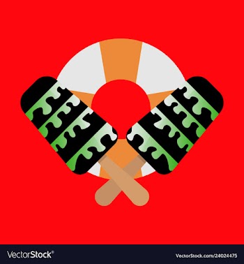 Lifebuoy icon with icecream vector image