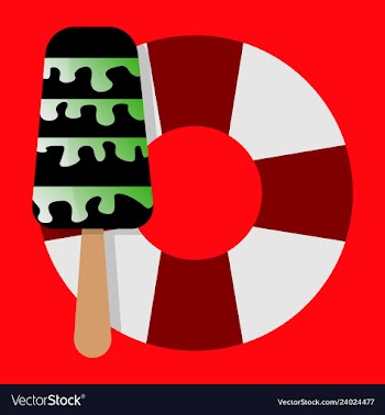 Lifebuoy icon with icecream vector image