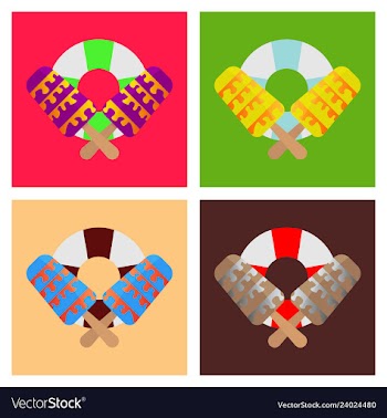 Lifebuoy icon with icecream vector image