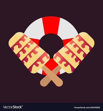 Lifebuoy icon with icecream vector image