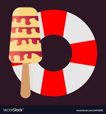 Lifebuoy icon with icecream vector image
