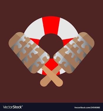 Lifebuoy icon with icecream vector image