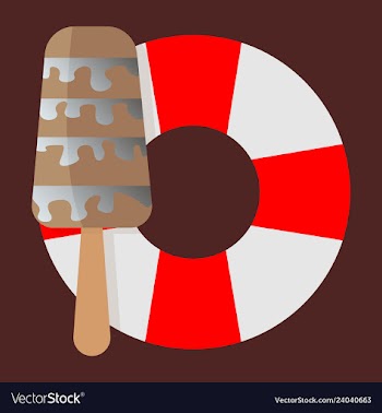 Lifebuoy icon with icecream vector image