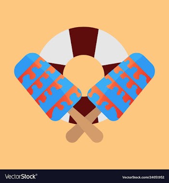 Lifebuoy icon with icecream vector image