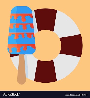 Lifebuoy icon with icecream vector image