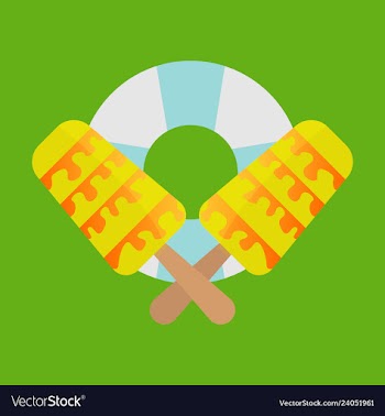 Lifebuoy icon with icecream vector image