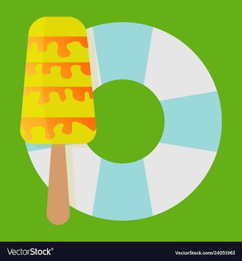 Lifebuoy icon with icecream vector image