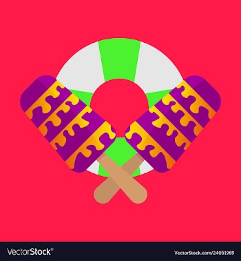 Lifebuoy icon with icecream vector image
