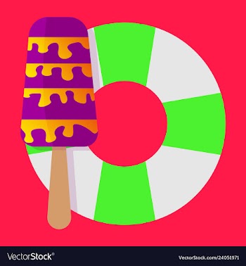 Lifebuoy icon with icecream vector image