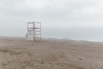 Lifeguard Stand On Grey Beach