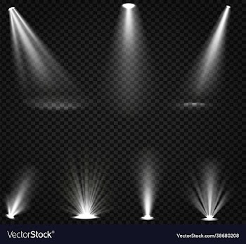 light beams from spotlights and floor projectors