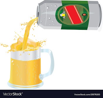 Light beer pours into glass vector image
