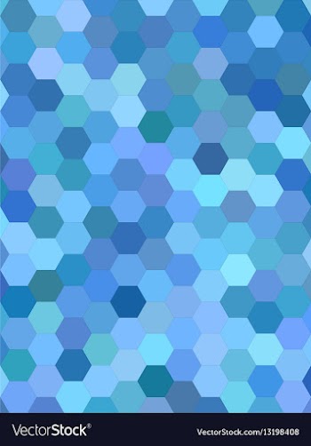 Light blue hexagon mosaic background design vector image