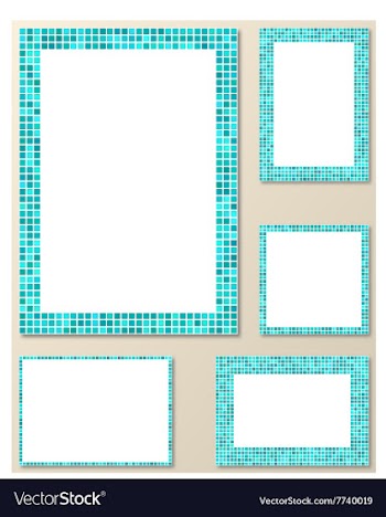 Light blue mosaic page layout border template set vector image