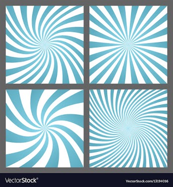 Light blue spiral and ray burst background set vector image