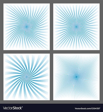 Light blue spiral ray and starburst background set vector image