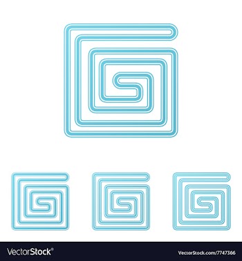 Light blue technology logo design set vector image