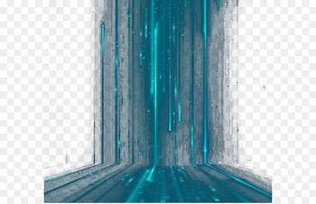 Light Blue Transparency and translucency Curtain - future technology 