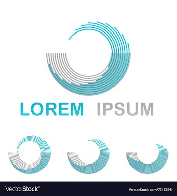 Light blue water technology logo set vector image