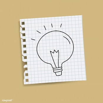 Light bulb doodle on a note | Free stock vector - 893351