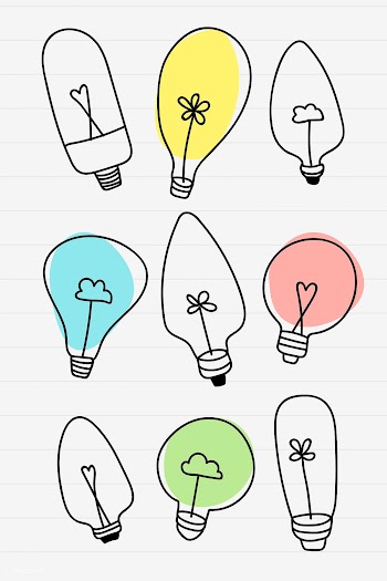 Light bulb doodle set | Free stock vector - 893343