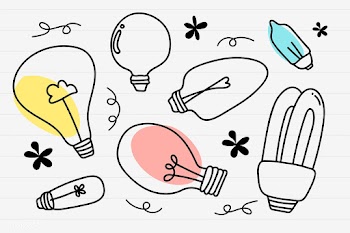 Light bulb doodle set | Free stock vector - 893348