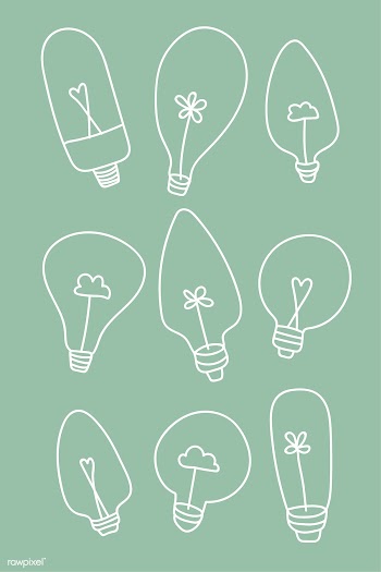 Light bulb doodle set | Free stock vector - 893384