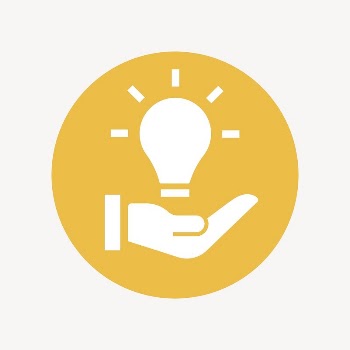 Light bulb hand icon badge, | Free Icons - rawpixel