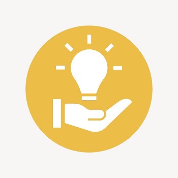 Light bulb hand icon badge, | Free Icons - rawpixel