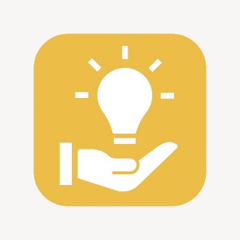 Light bulb hand icon, flat | Free Icons - rawpixel