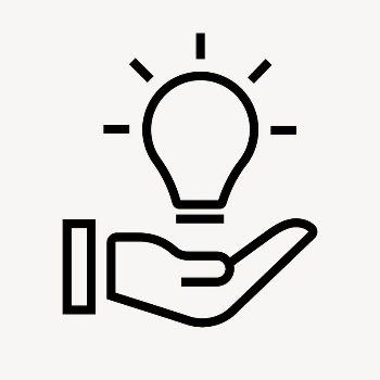 Light bulb hand icon, line | Free Icons - rawpixel
