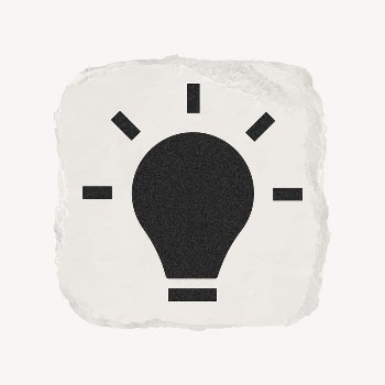 Light bulb icon, ripped paper | Free Icons - rawpixel