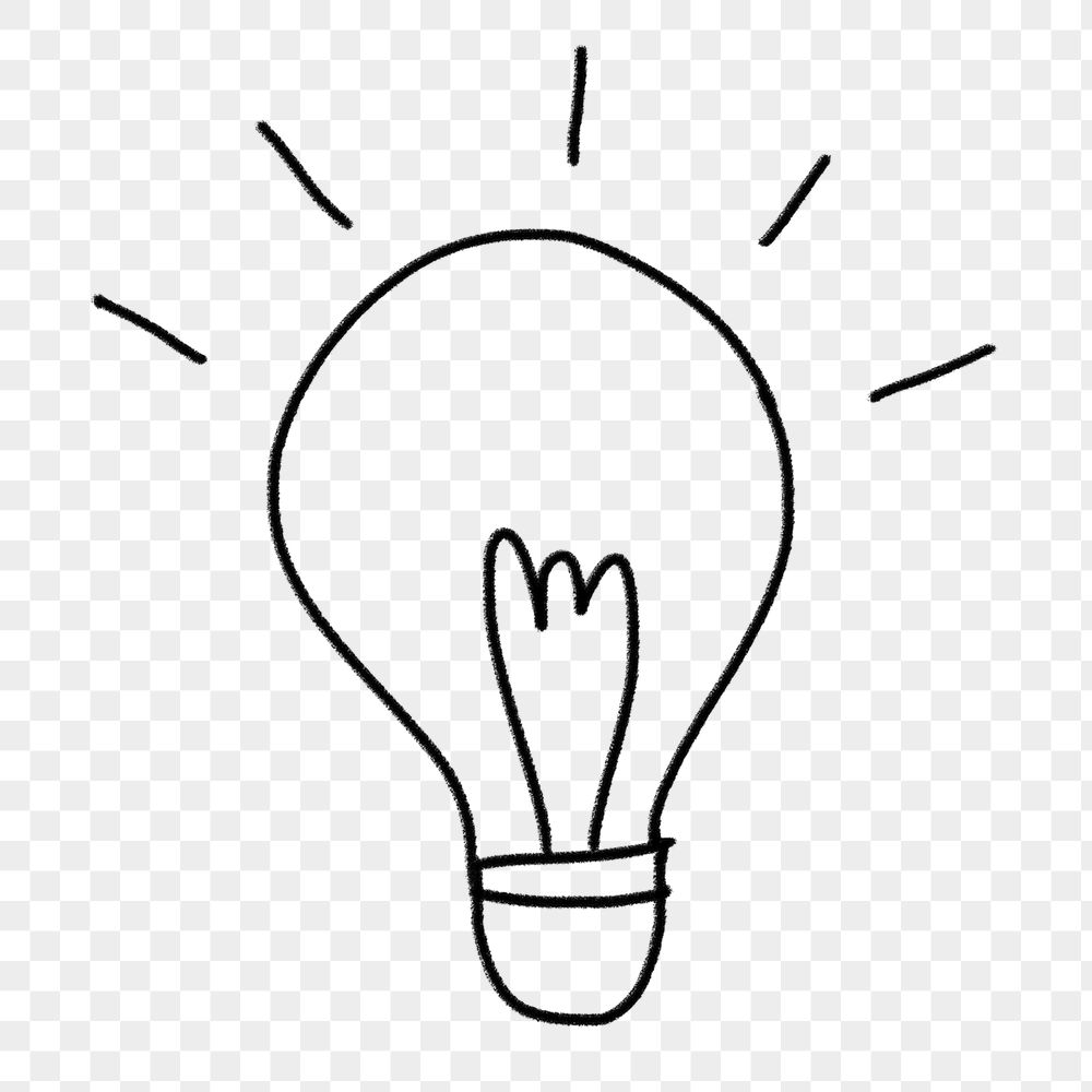Light bulb png doodle sticker, | Free PNG - rawpixel