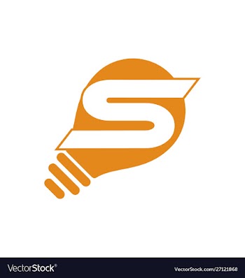 Light bulb with letter s logo electricity logo vector image