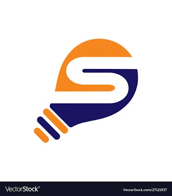 Light bulb with letter s logo electricity logo vector image