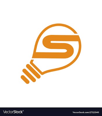 Light bulb with letter s logo electricity logo vector image