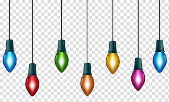 Light bulbs painting, Christmas lights Lighting Christmas decoration , Christmas Colorful Bulbs transparent background PNG clipart