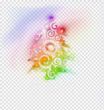 Light Christmas tree, Colored Christmas tree decoration transparent background PNG clipart