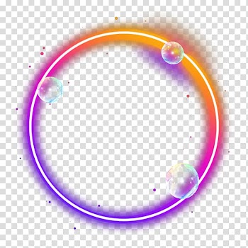 Light Color, Color ring light effect, round orange, pink, and purple frame transparent background PNG clipart