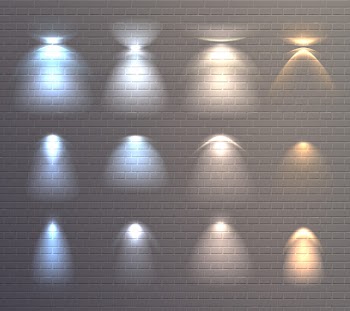Light effects brick wall set Free Vector