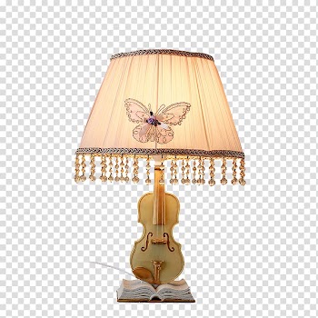 Light fixture Table Lampshade, Violin lace fabric lamp transparent background PNG clipart