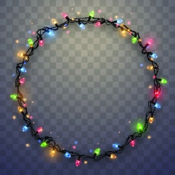 Light garland ring in vector